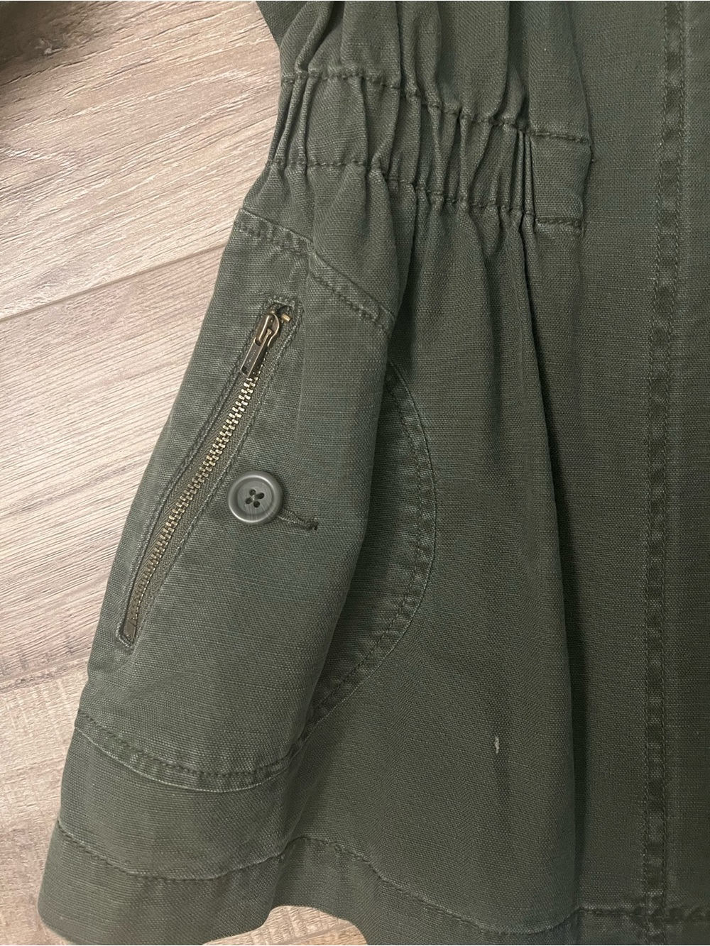 ELLE Olive Green Cinch-Waist Utility Jacket size 4 - Picture 6 of 12